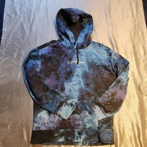 Hollister Must-Have Collection Blue Tie Dye Logo Hoodie Mens‎ Medium